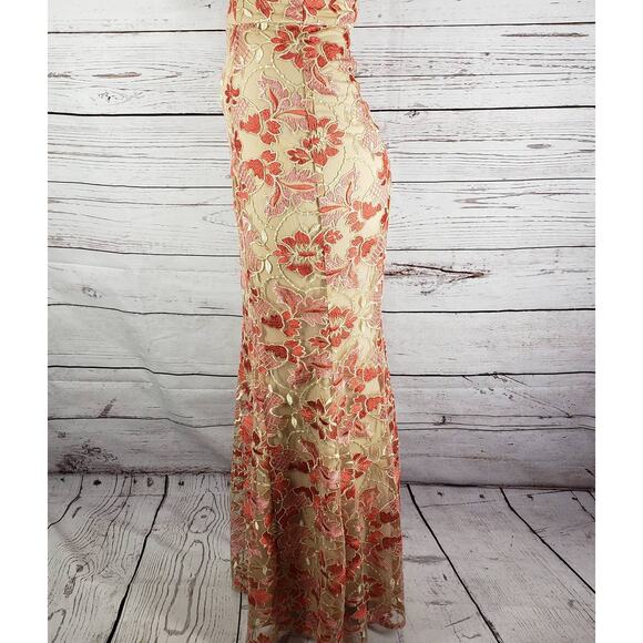 Speechless Floral Lace Strapless Sweetheart Neck Mermaid Dress Size 1 - Picture 13 of 14